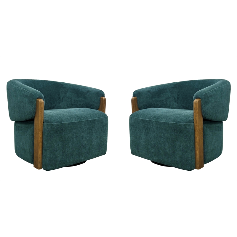 Parker Living Finley Island Teal Swivel Accent Chair Two Pack