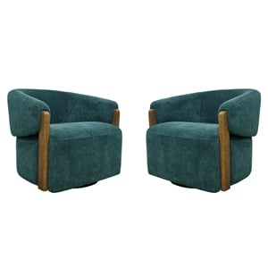 Parker Living Finley Island Teal Swivel Accent Chair Two Pack