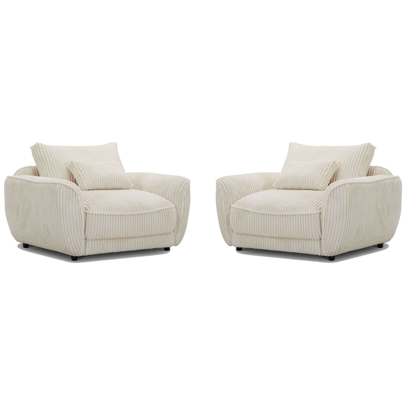 Parker Living Utopia Mega Ivory Chair and A Half with Lumbar Pillow Two Pack