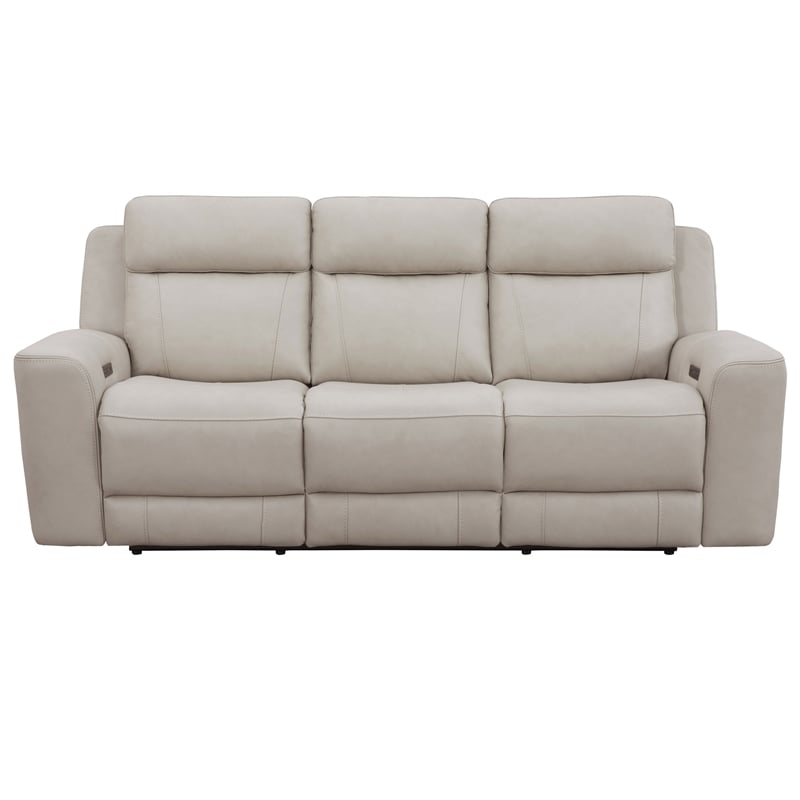 Parker Living Calgary Wood Power Recline and Headrest Sofa in Stone