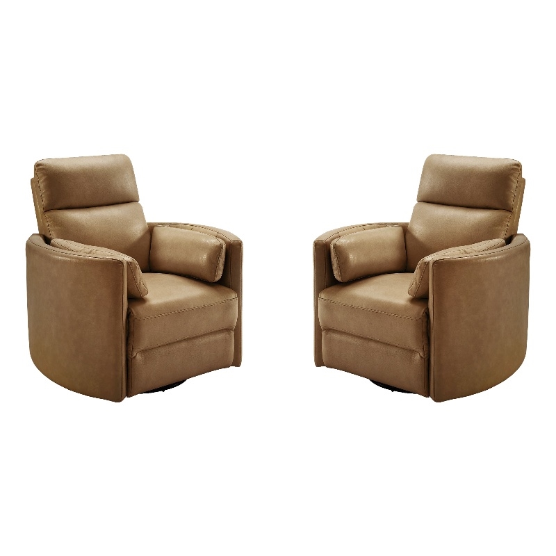 Parker Living Radius - Vintage Caramel Swivel Power Glider Recliner Two Pack