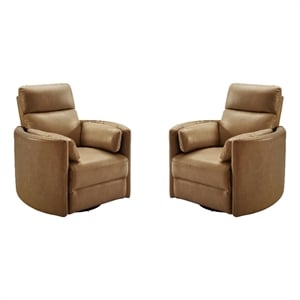 Parker Living Radius - Vintage Caramel Swivel Power Glider Recliner Two Pack