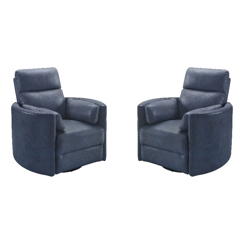 Parker Living Radius - Vintage Navy Swivel Power Glider Recliner Two Pack