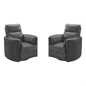 Parker Living Radius - Vintage Slate Swivel Power Glider Recliner Two Pack