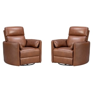 Parker Living Radius - Vintage Whiskey Swivel Power Glider Recliner Two Pack