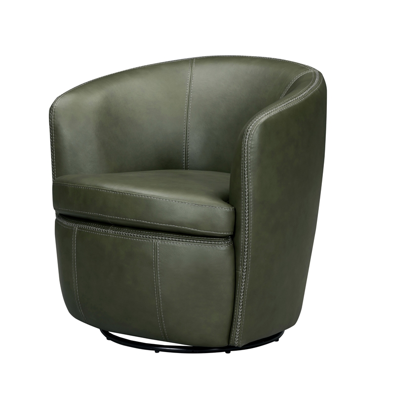 Parker Living Barolo - Sage Italian Leather Swivel Club Chair Two Pack