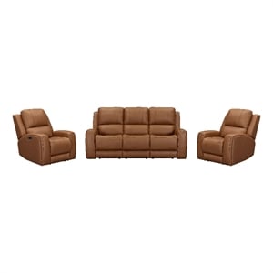 Parker Living Belmont - Caramel ZG Power Reclining Sofa and 2 Recliners