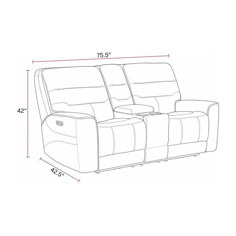 Parker Living Lawson - Sydney Brunette Power ZG Tilt Console Loveseat P2