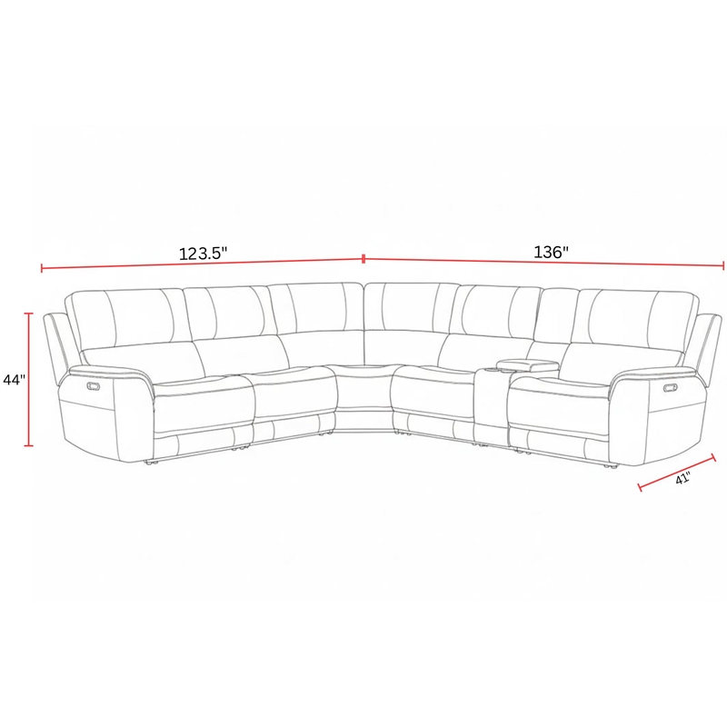 Parker Living Sal - Steamboat Quartz 6 Piece ZG Power Reclining Sectional