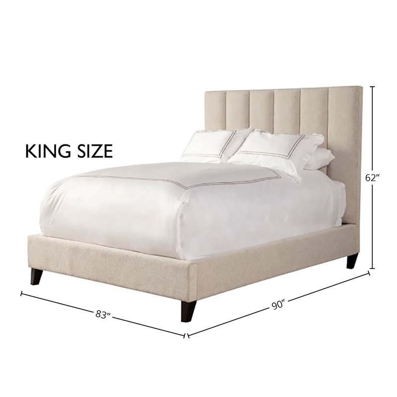 Parker Living Sleep Traditional Chenille King Bed in Dune Beige