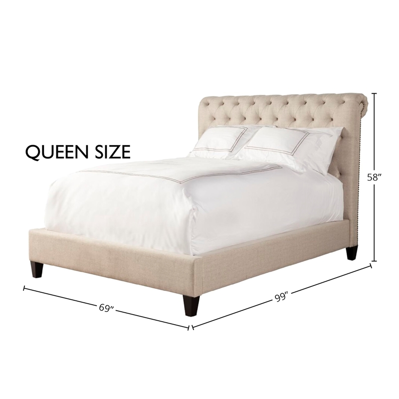 Parker Living Sleep Cameron Traditional Fabric Queen Bed in Downy Tan