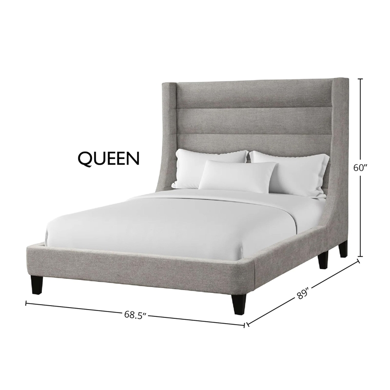 Parker Living Sleep Jacob Traditional Fabric Queen Bed in Luxe Light Gray