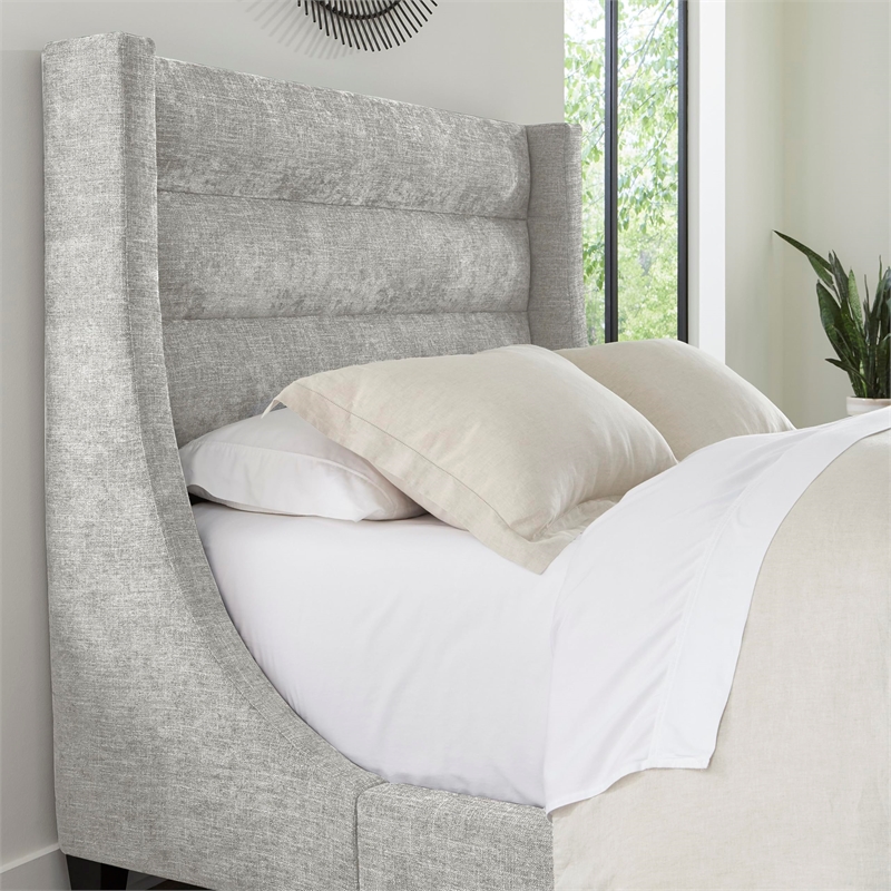 Parker Living Sleep Jacob Traditional Fabric Queen Bed in Luxe Light Gray
