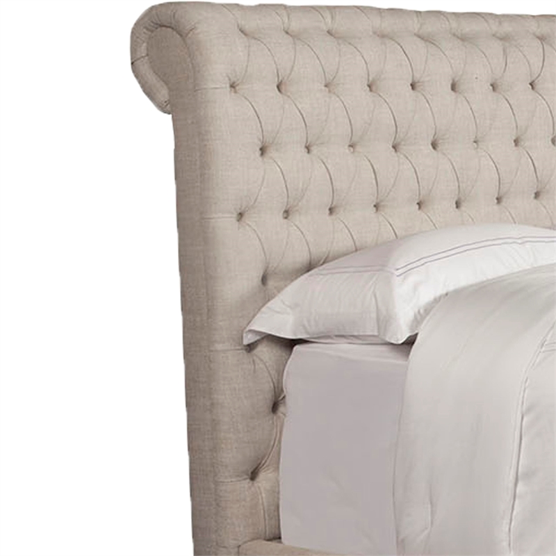 Parker Living Sleep Jackie Traditional Fabric Queen Bed in Crepe Beige