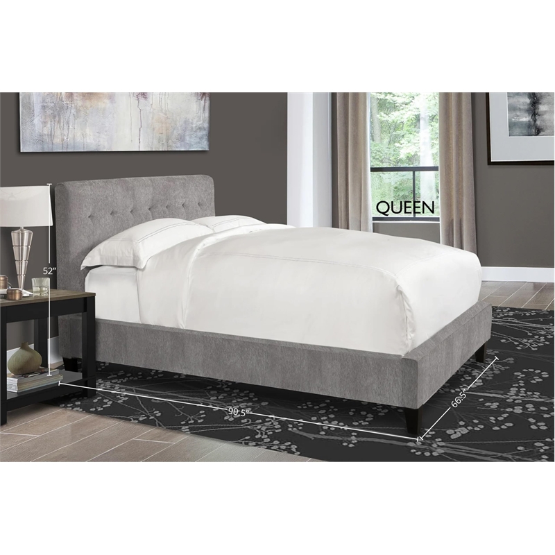 Parker Living Sleep Jody Traditional Fabric Queen Bed in Cornflower Gray