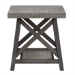 iNSPIRE Q X-Cross Base Modern Wood & Metal End Table with Shelf in Gray