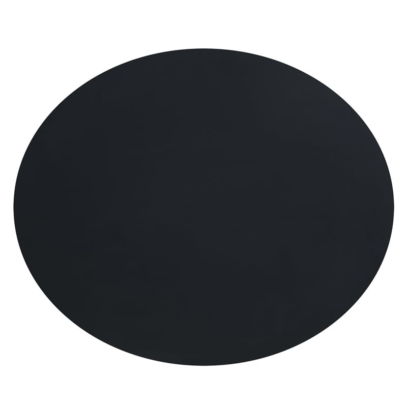 iNSPIRE Q 1-Drawer Oval Modern Wood End Table with Shelf in Vulcan Black