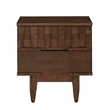 iNSPIRE Q 2-Drawer Geometric Ridges Mid-Century Wood Nightstand in Tobacco
