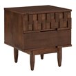 iNSPIRE Q 2-Drawer Geometric Ridges Mid-Century Wood Nightstand in Tobacco