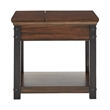 iNSPIRE Q 1-Drawer Traditional Wood & Metal End Table in Red Cherry