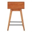 iNSPIRE Q 1-Drawer Modern Solid Rubberwood & Metal End Table in Brown