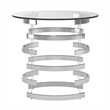 iNSPIRE Q Vortex Base Modern Metal & Glass End Table in Silver/Clear