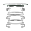iNSPIRE Q Vortex Base Modern Metal & Glass End Table in Silver/Clear