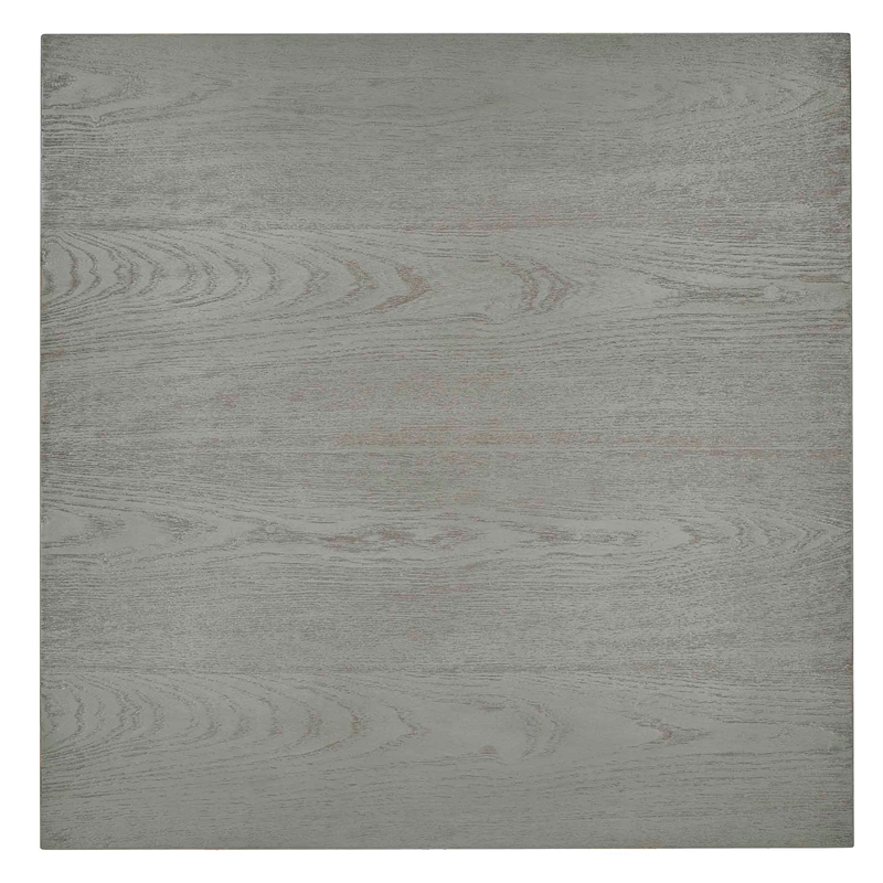 iNSPIRE Q Cornice Storage Transitional Metal & Wood Accent Table in Gray