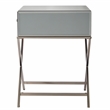 iNSPIRE Q Beveled Mirror & Metal Accent Campaign Table in Black Nickel