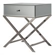 iNSPIRE Q Beveled Mirror & Metal Accent Campaign Table in Black Nickel
