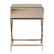 iNSPIRE Q Beveled Mirror & Metal Accent Campaign Table in Champagne Gold