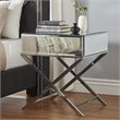 iNSPIRE Q X-Base Mirrored & Metal Accent Campaign Table in Chrome