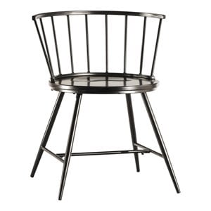 iNSPIRE Q 17&quot Low Back Windsor Metal & Wood Dining Chair in Black (Set of 2)