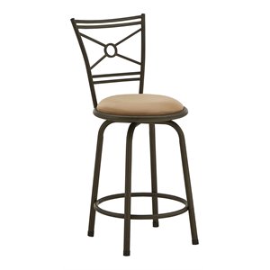 iNSPIRE Q 26.5&quot Criss Cross Metal Adjustable Bar Stool in Bronze (Set of 3)