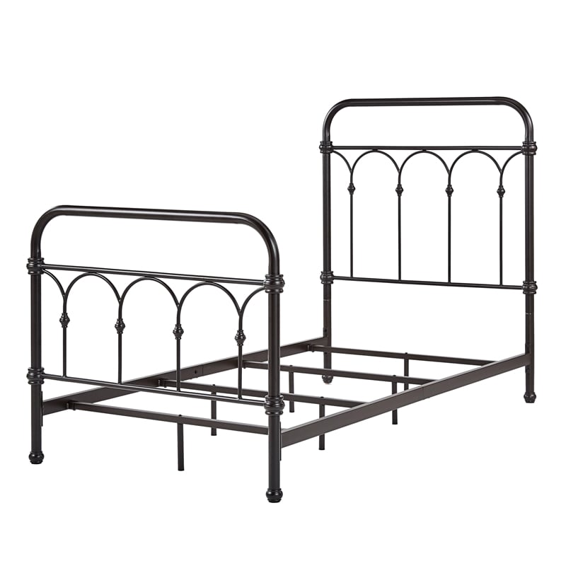 iNSPIRE Q Twin Size Casted Knot Metal Bed in Dark Bronze