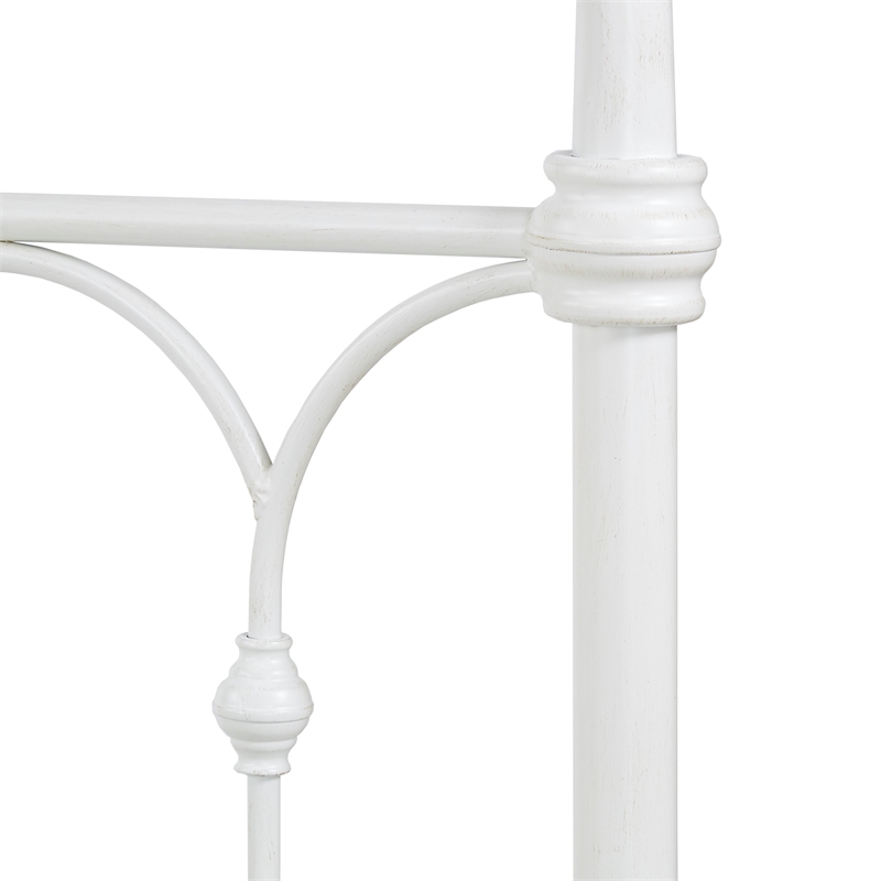 iNSPIRE Q Twin Size Casted Knot Metal Bed in Antique White