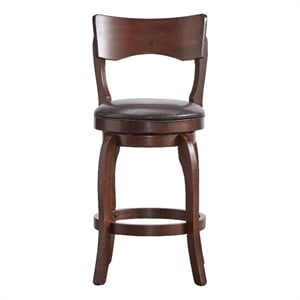Swivel 24-inch Brown Counter Height Barstool - Brown Faux Leather by iNSPIRE Q