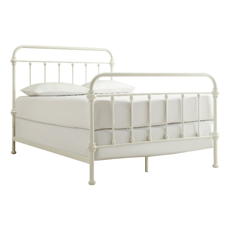 iNSPIRE Q Full Size Antique Graceful Victorian Metal Bed in Antique White