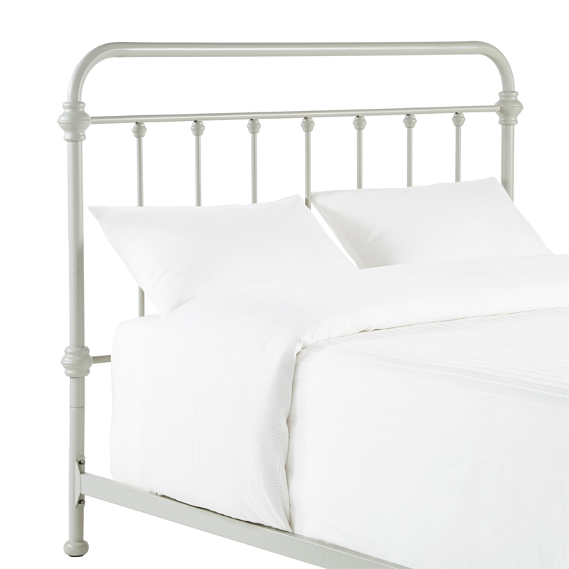 iNSPIRE Q Queen Size Antique Graceful Victorian Metal Bed in Silver Birch