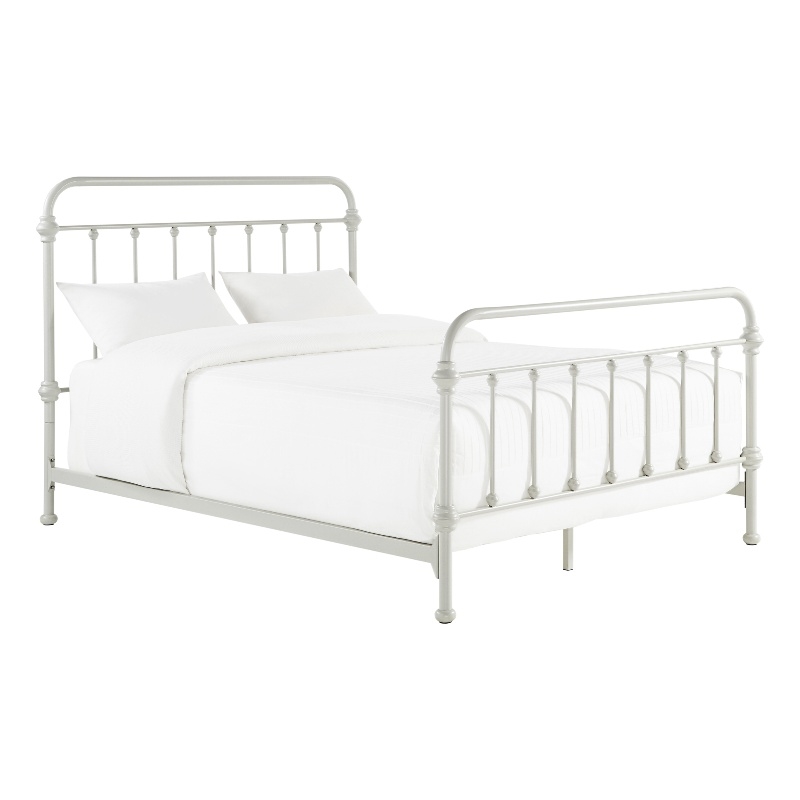 iNSPIRE Q Queen Size Antique Graceful Victorian Metal Bed in Silver Birch
