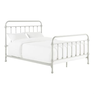 iNSPIRE Q Queen Size Antique Graceful Victorian Metal Bed in Silver Birch