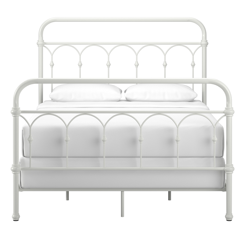 iNSPIRE Q Full Size Farmhouse Casted Knot Metal Bed in Antique White