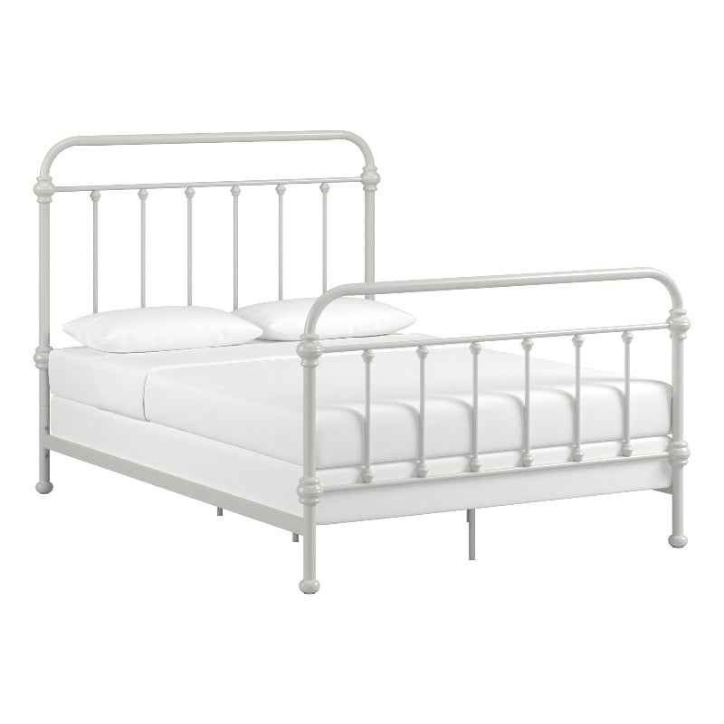 iNSPIRE Q Full Size Antique Graceful Victorian Metal Bed in Silver Birch