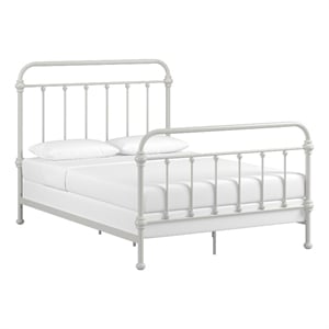 iNSPIRE Q Full Size Antique Graceful Victorian Metal Bed in Silver Birch