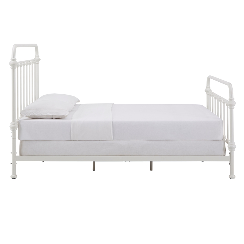 iNSPIRE Q Queen Size Antique Graceful Victorian Metal Bed in Antique White