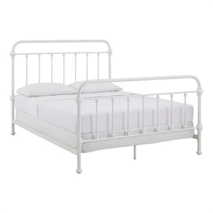 iNSPIRE Q Queen Size Antique Graceful Victorian Metal Bed in Antique White