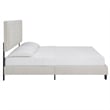 iNSPIRE Q King Size Metal Wood and Velvet Fabric Platform Bed in Cream White