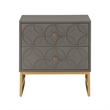 iNSPIRE Q Arched Diamond Metal and Engineered Wood End Table in Gray