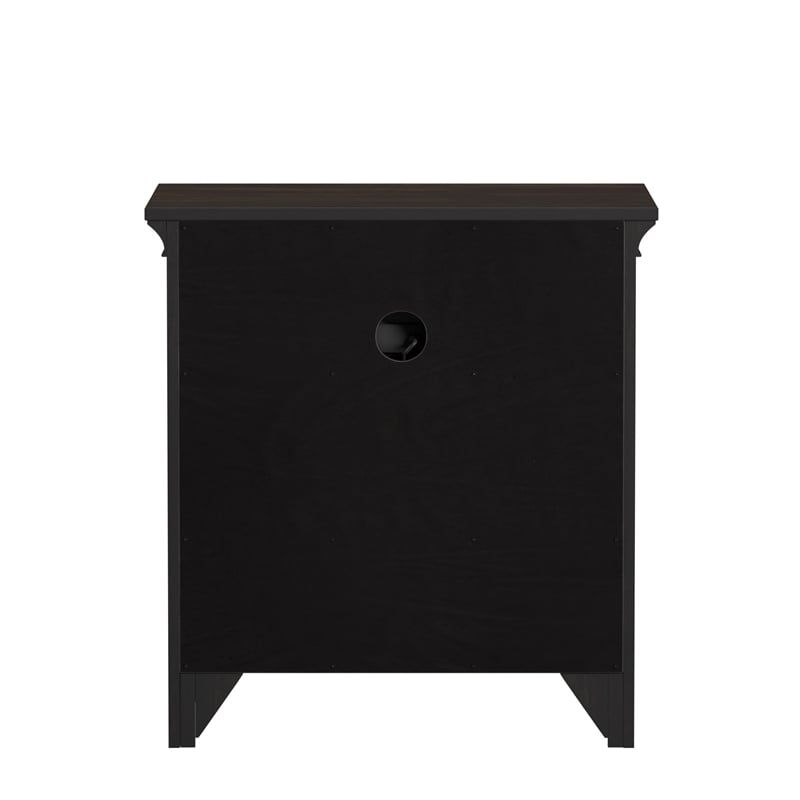 iNSPIRE Q 1-Drawer Wood Cupboard Nightstand with Charging Station in Black