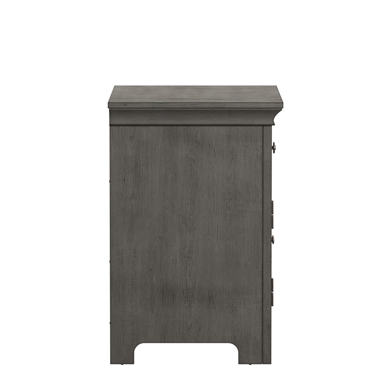 iNSPIRE Q 1-Drawer Wood Cupboard Nightstand with Charging Station in Gray